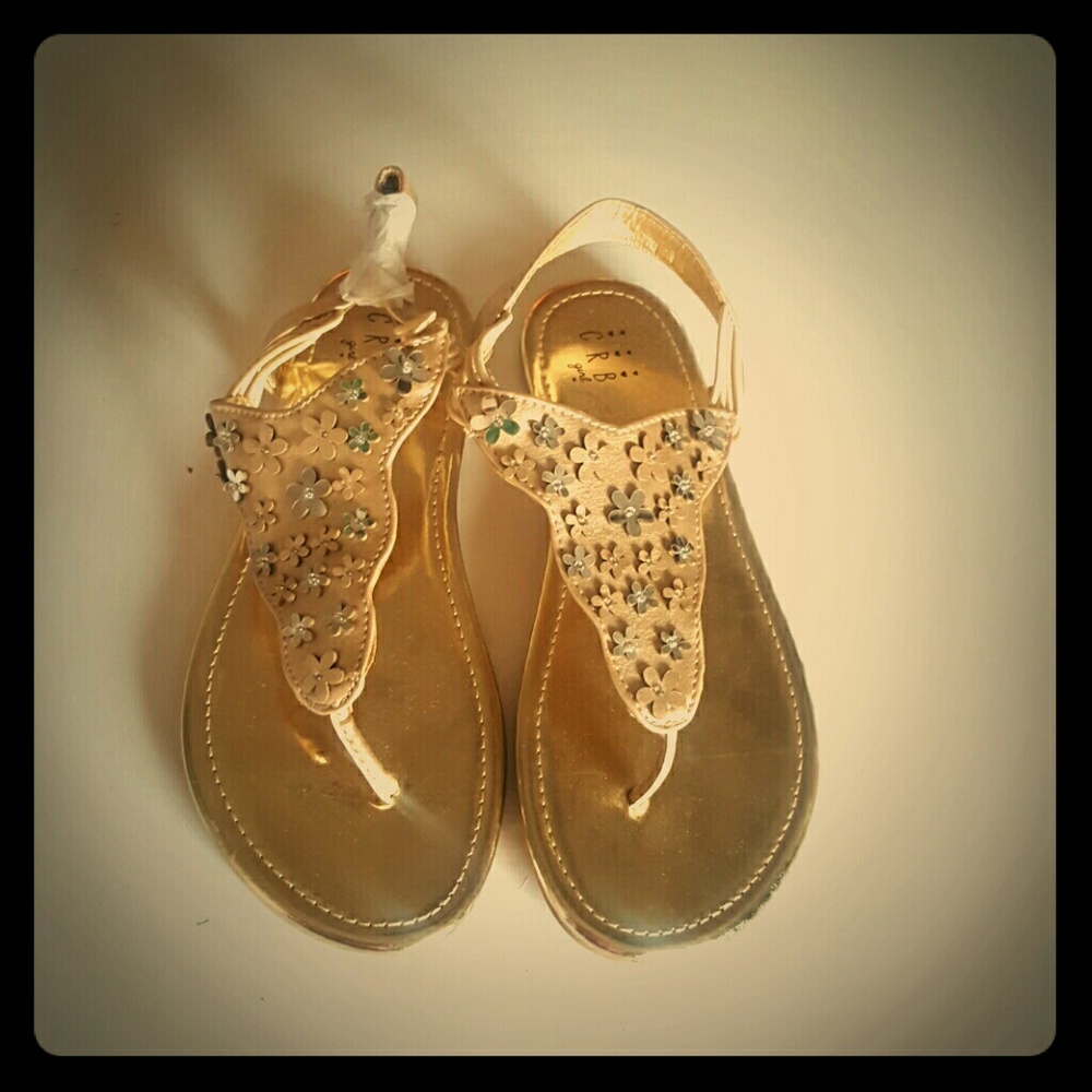 Gold color sandals
